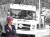 recolored woman in southern style in downtown Miami